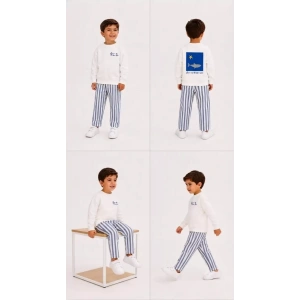 2/5 Yaş Baskılı Fenomen Cool Çizgili Çocuk Takımı