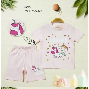2/5 Yaş Unicorn Baskılı Çocuk Takımı