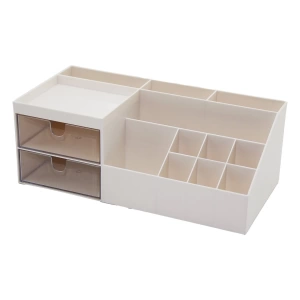 2 Çekmeceli + 12 Bölmeli  Plastik Makyaj - Takı Organizer 12x24cm-- Y: 4-6-7-8-9cm