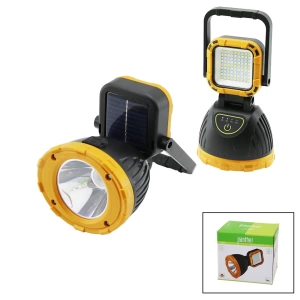 2in 13w+81smd Ledsolar - Usb Şarjlıel Feneri Powerbank 180° Ayar Flaşör 1200lm Işık Ayarı Pt-8411