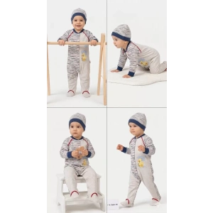 3/12 Ay Şirin Ördek Nakışlı Bebek Tulumu