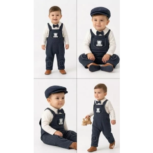 3/18 Ay Kasketli 3 Parça Salopet Bebek Takımı