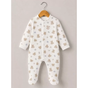 3/9 Ay Toy Ayıcık Baskılı Patikli Bebek Tulumu