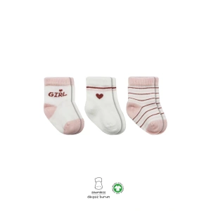 3lü Penye Boy And Girl Soket Çorap Bs10114 Pembe