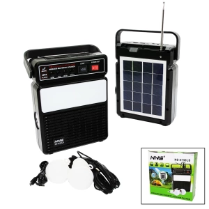 3ın1 - Solar2in1 Dik Model El Feneri - Radyo - Mp3bluetooth - Usb/ Tf Port - 2 Parça  Ampul Kablolu - Powerbank