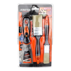 3pcs  Boyacı - Nalbur Set  50mm Spatula - 2x Kestirme Fırça