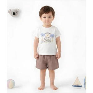 6/24 Ay Gabardin Şort Basic Tişört Bebek Takımı