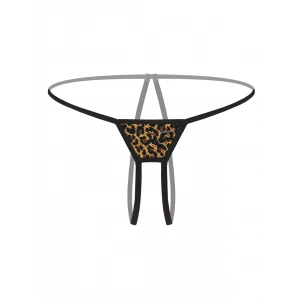 Ağı Açık Büyük Beden Leopar Desenli Fantezi G String