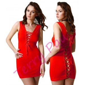 B101192 Arkası Açık Fantezi Mini Elbise