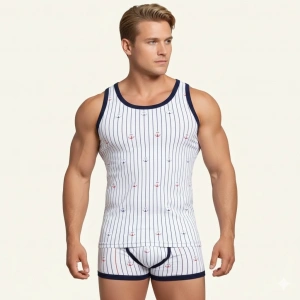 Berrak Erkek  Çapa Ve Çizgi Baskı Rambo Atlet 1041