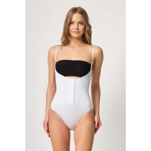 Beyaz Göğsü Açık Agraflı Body Korse
