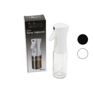 Cam 220ml Yağdanlık Sprey Siyah - Beyaz Plastik Başlık