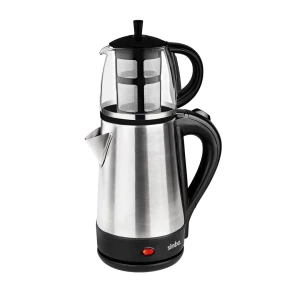 Cam Demlikli Elektrikli Çelik Çaycı Seti 1600w - 1.7lt - 0.7lt  Stm-5836
