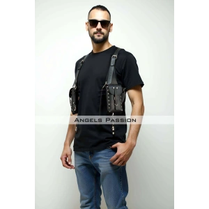 Çantalı Şık Erkek  Harness, Holster Bag, Leather Holster Bag - Brfm235