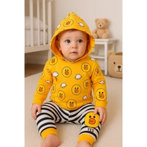 Civciv Desenli 2li % 100 Pamuk Erkek Bebek Takımı