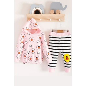 Civciv Desenli 2li % 100 Pamuk Kız Bebek Takımı
