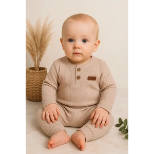 Çizgili Kumaş % 100 Pamuk 2li Unisex Takım