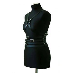 Deri Belden Dört Sıralı Göğüs Harness - Brf911