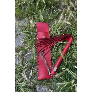 Deri Çantalı Kırmızı Kırbaç, Şık Deri Kırbaç, Sexy Aksesuar - Brf1287