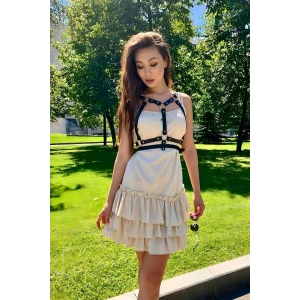 Elbise Üzeri Göğüs Detaylı Omuzdan Askılı İnce Şerit Şık Deri Kemer - Brf646