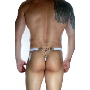 Erkek  Arkası Metalli Beyaz Tanga