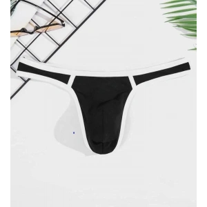 Erkek  Biyeli Siyah Tanga