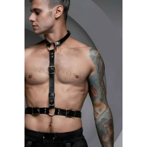 Erkek  Deri Boyundan Askılı Bel Kemeri Harness - Brfm124