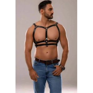 Erkek Deri Seksi Göğüs Harness - Brfm138