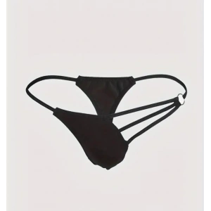 Erkek  Siyah Metalli Tanga İç Giyim