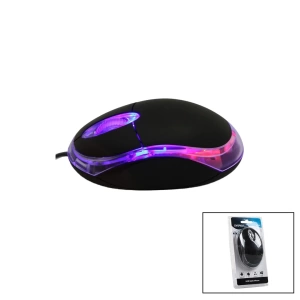 Everest Km-6809  Kablolu Usb - Işıklı  Siyah Optik Mouse  1200 Dpı   Vakumlu Ambalaj  110cm Kablo