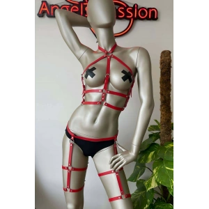 Fantazi Deri Jartiyer Ve Göğüs Harness Takım - Brf272