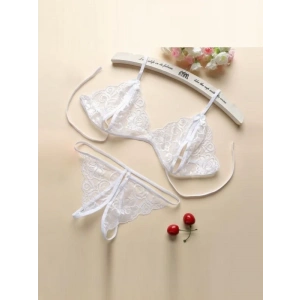 Fantezi Beyaz Dantelli Seksi Sütyen Kilot Takım