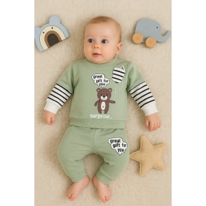 Gift For You Desenli 2li % 100 Pamuk Erkek Bebek Takımı