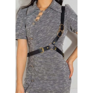 Göğüs Üzeri Tek Askılı Deri Bel Kemeri, Seksi Aksesuar - Brf1183