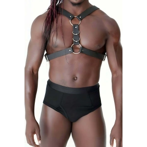 Göğüs Ve Halka Detaylı Erkek  Deri Harness - Brfm85