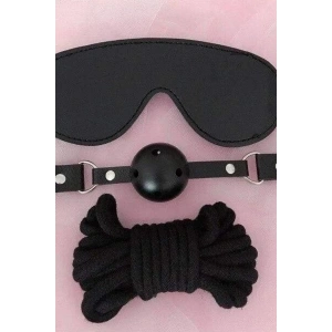 Gözlük Ağız Topu İp Üçlü Deri Harness Set