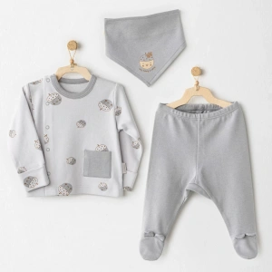Hello Autumn 3lü Zıbın Takım Grey