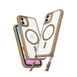 iPhone 12 Kılıf Enka Magsafe Silikon Kılıf - Desert