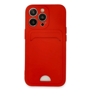 iPhone 13 Pro Kılıf Kelvin Kartvizitli Silikon - Kırmızı
