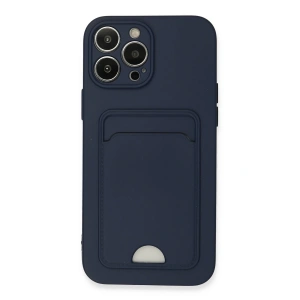 iPhone 13 Pro Max Kılıf Kelvin Kartvizitli Silikon - Lacivert