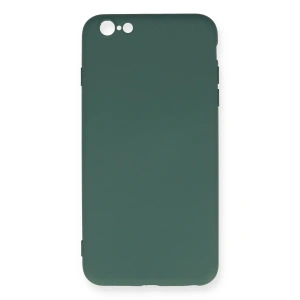iPhone 6 Plus Kılıf Nano içi Kadife Silikon - Koyu Yeşil