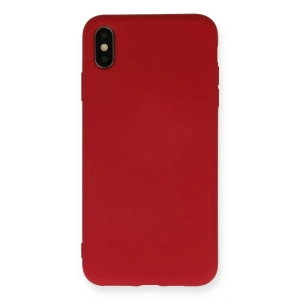 iPhone XS Max Kılıf Nano içi Kadife Silikon - Kırmızı