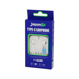 Japanex  Type-c   Kulak İçi   Mikrofonlu  Stereo Kulaklık Kablolu= 1.2mt Type-c Giriş Plastik Kutulu