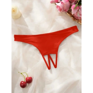 Kadın Kırmızı Ağ Bölgesi Açık Külot