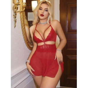 Kadın Kırmızı Tül Fantezi Kostüm 2181