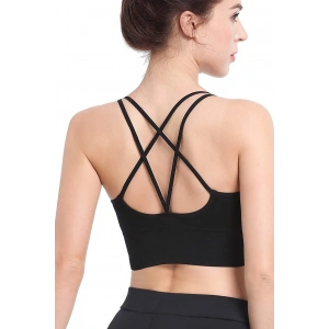 Kadın Siyah Çarpraz İpli Spor Büstiyer