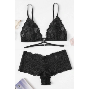 Kadın Siyah Özel Şık Sütyen Külot Takımı