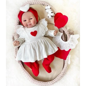 Kalp Baskılı Kutulu 5 Parça Hastane Çıkışı Seti %100 Pamuk