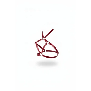 Kırmızı Göğüs Harness Deri Halka Detaylı Vücut Aksesuarı - Brf231