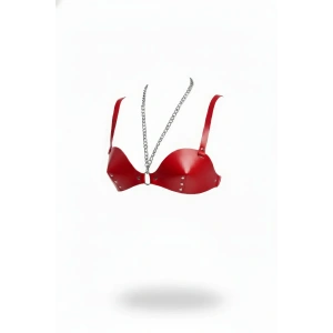 Kırmızı Göğüs Harness Konik Kesim Zımba Detaylı - Brf1380